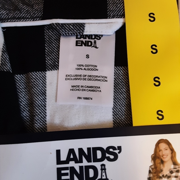 Lands' End Women's Flannel Pajama Set 2-Piece Small - Picture 4 of 6